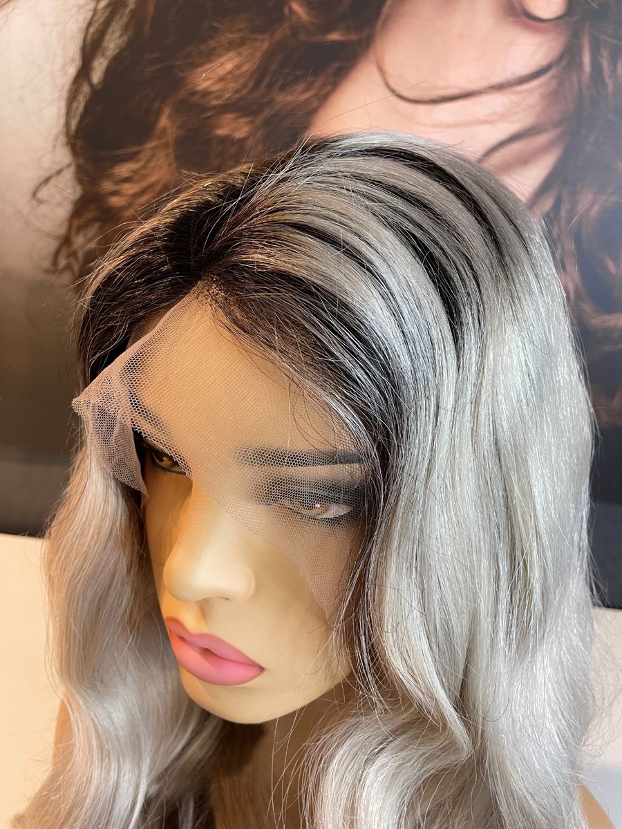 ASH BLONDE WIG WITH ROOT