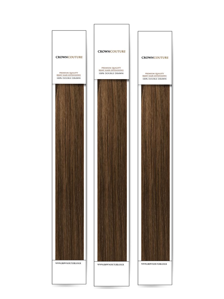 STICK TIP HAIR EXTENSIONS MIXED BROWN #4/6 CROWNCOUTURE