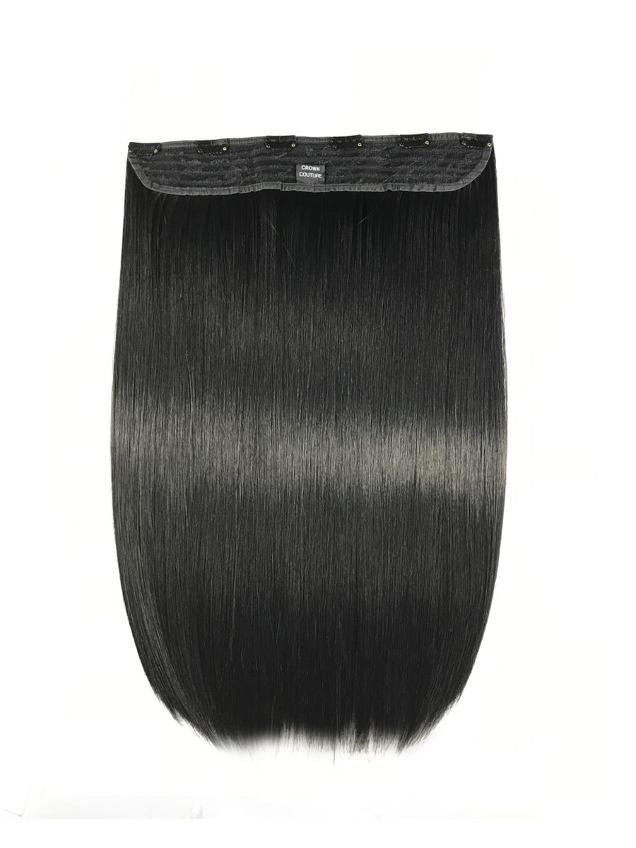 BLACK ONE PIECE CLIP IN HAIR EXTENSIONS
