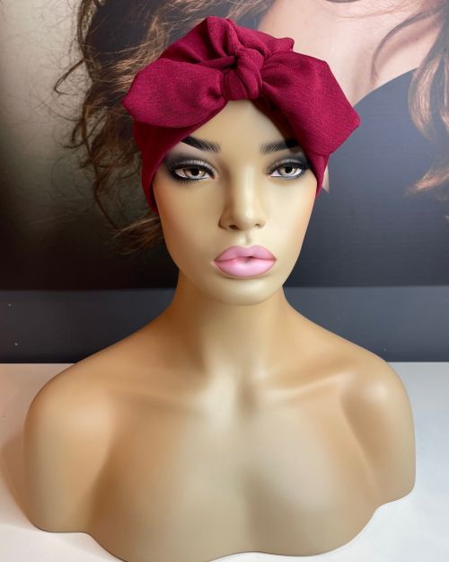 BURGUNDY TIE TURBAN