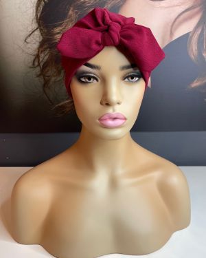 BURGUNDY TIE TURBAN