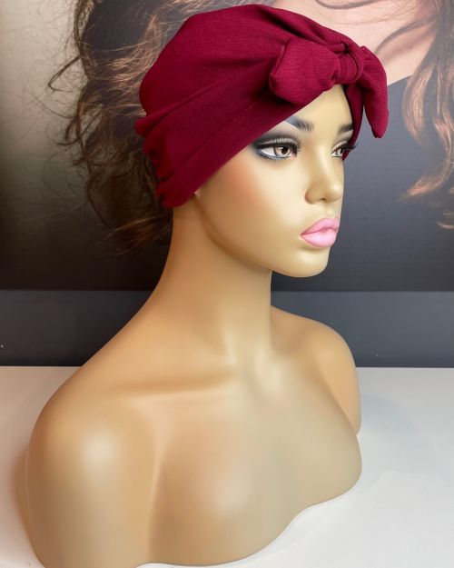 BURGUNDY TIE TURBAN