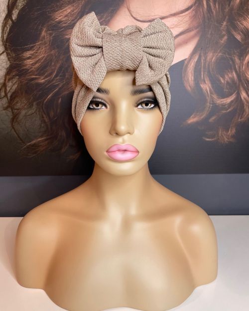 CREAM BOW FRONT TURBAN