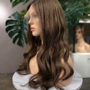 Brown rooted human hair wig - CrownCouture