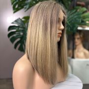 Dark blonde Brazilian human hair wig