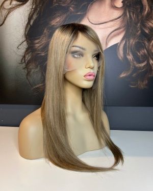 SIENNA – LONG SANDY BLONDE BALAYAGE WIG WITH ROOT