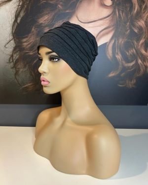 DARK GREY BAMBOO TURBAN