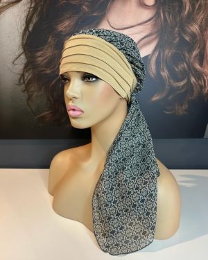 CAMEL & PRINT HEAD SCARF