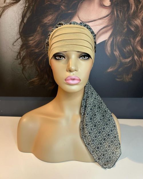 CAMEL & PRINT HEAD SCARF