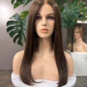 Medium brown Brazilian human hair wig