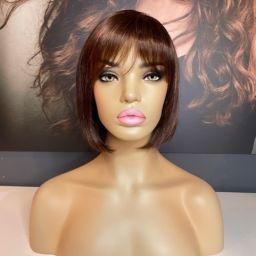 LUCY – CHOCOLATE BROWN BOB WIG WITH FRINGE