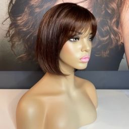 LUCY – CHOCOLATE BROWN BOB WIG WITH FRINGE