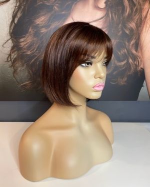 LUCY – CHOCOLATE BROWN BOB WIG WITH FRINGE