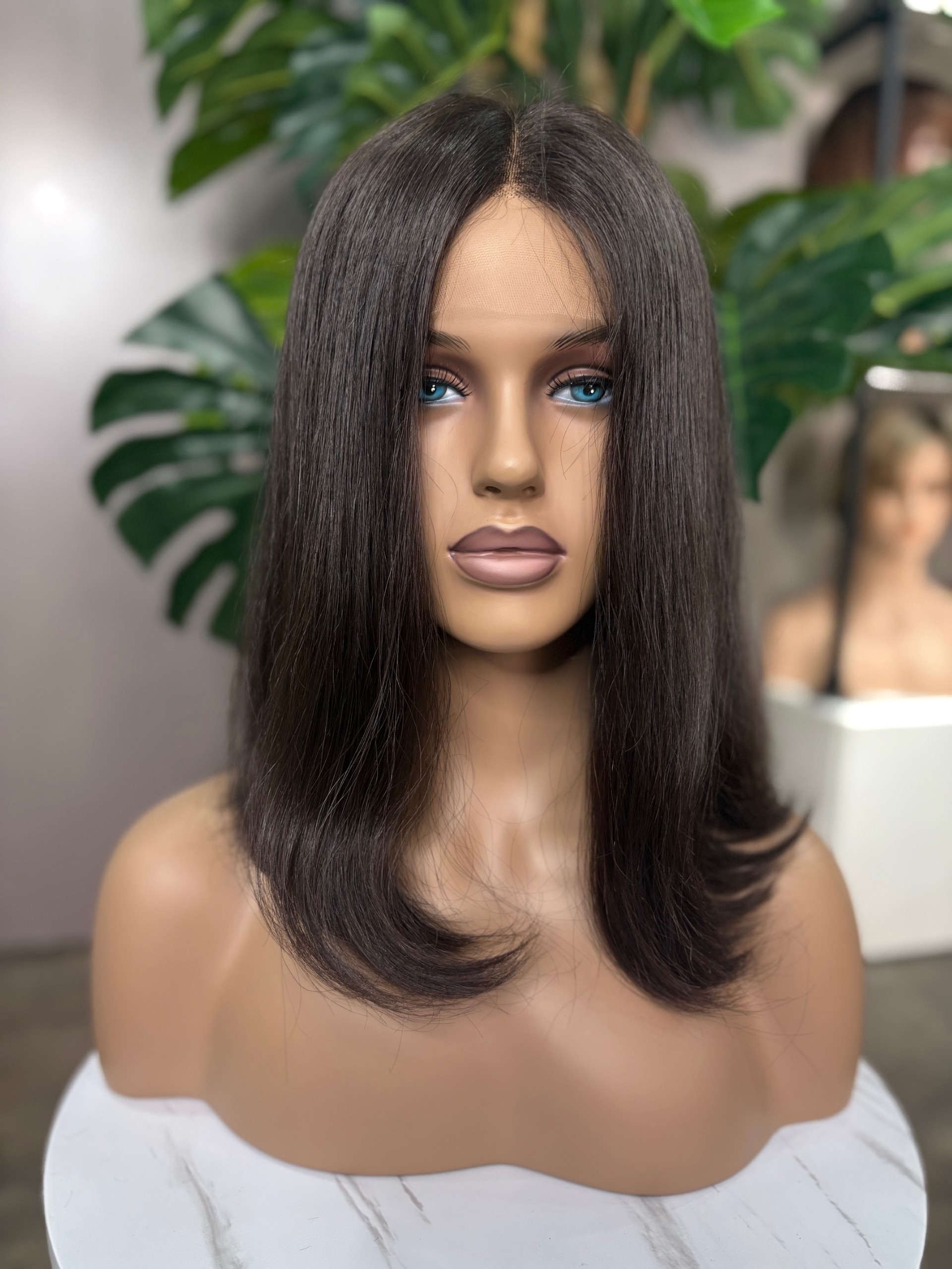 Chocolate brown human hair wig