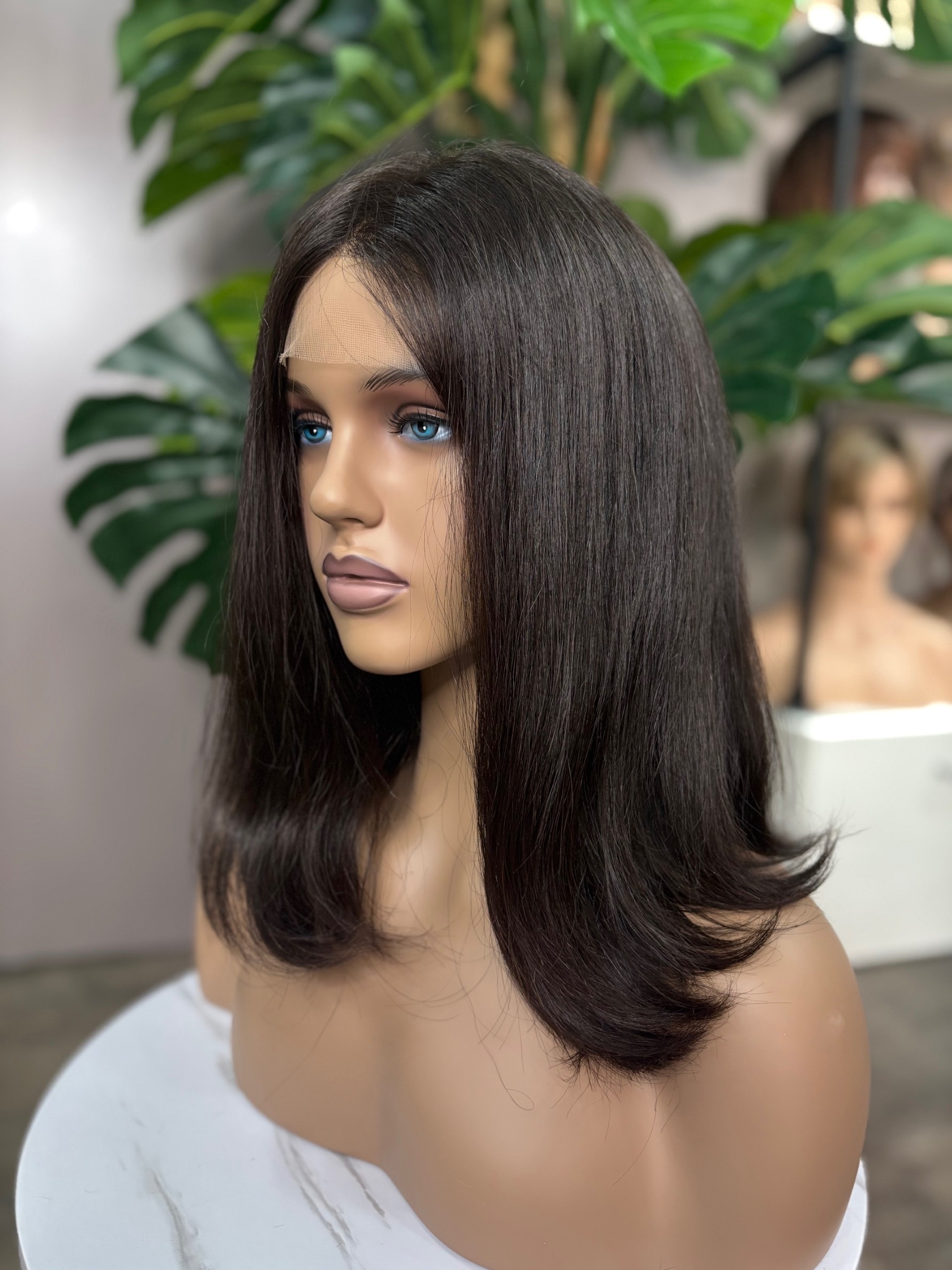 Dark brown lace front wig