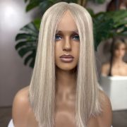 Platinum blonde European lace front human hair wig