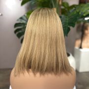 Dark blonde European human hair wig