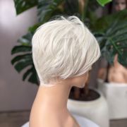 Ivy short layered blonde synthetic wig with monofilament parting and mini lace front