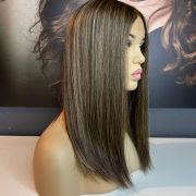 Brown European human hair wig