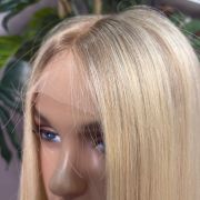 Golden blonde European human hair wig